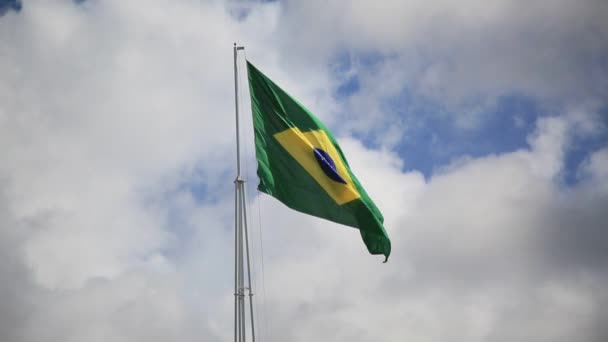 Salvador Bahia Brésil Juillet 2021 Drapeau Brésil Est Sur Mât — Video