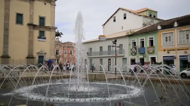 Salvador Bahia Brésil Novembre 2021 Fontaine Est Vue Pelourinho Centre — Video