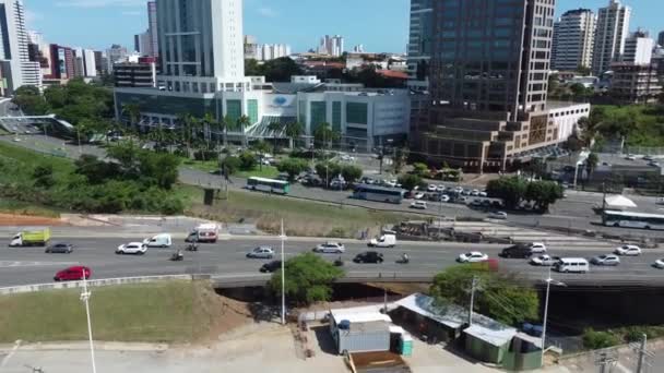 Salvador Bahia Brasile Novembre 2021 Movimento Del Traffico Nella Regione — Video Stock