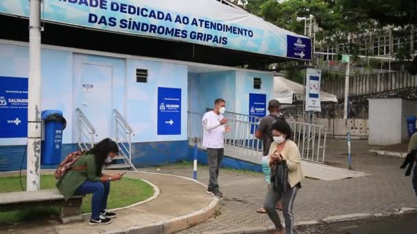 Salvador Bahia Brasile Novembre 2021 Ospedale Campo Ciclomotore Diagnosticare Persone — Video Stock