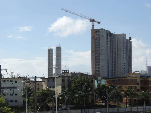 Salvador Bahia Brazil November 2021 Crane Seen Building Construction Next — Stock Photo, Image