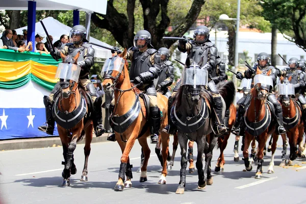 Salvador Bahia Brazil September December 2015 Agents Mounted Police Battalion — 图库照片