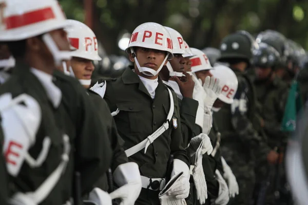 Salvador Bahia Brazil September 2015 Brasilianska Armésoldater Ses Brasiliens Självständighetsparad — Stockfoto