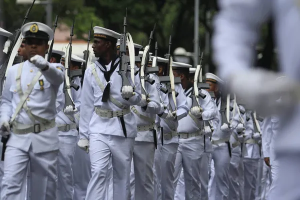 Salvador Bahia Braziliaans September 2015 Militaire Leden Van Braziliaanse Marine — Stockfoto