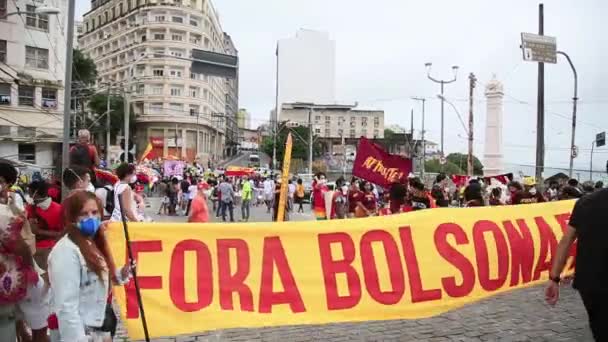 Salvador Bahia Brésil Novembre 2020 Des Membres Partis Politiques Contre — Video