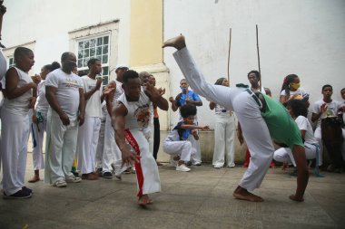 Salvador, Bahia, Brezilya - 20 Kasım 2021: Salvador 'daki siyah vicdan gününde Capoeiristas.