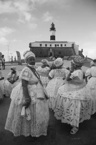 Salvador Bahia Brazilština Listopad 2021 Baianas Ženy Jsou Viděny Blízkosti — Stock fotografie