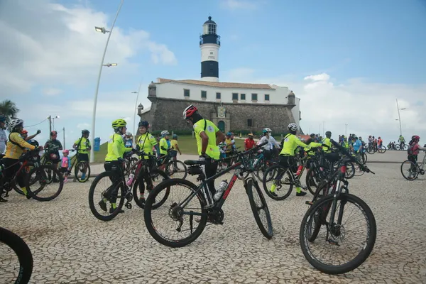 Salvador Bahia Brésil Novembre 2021 Des Cyclistes Sont Vus Près — Photo