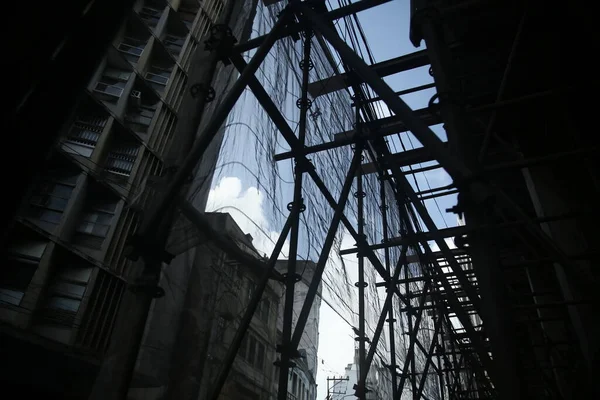 Salvador Bahia Brasil Novembro 2021 Estrutura Andaimes Reforma Prédio Cidade — Fotografia de Stock