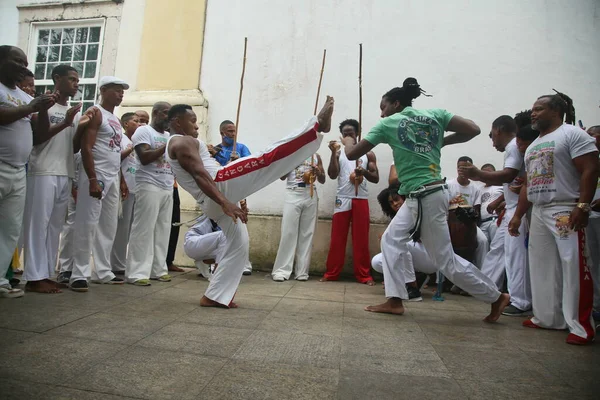 Salvador Bahia Brasil Noviembre 2021 Capoeiristas Durante Una Actuación Día — Foto de Stock