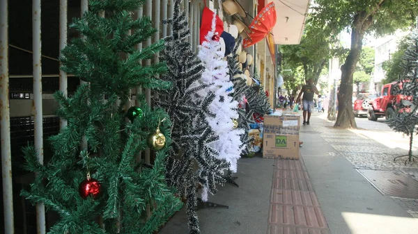 Salvador Bahia Brasil Noviembre 2021 Decoración Navideña Una Tienda Callejera — Foto de Stock