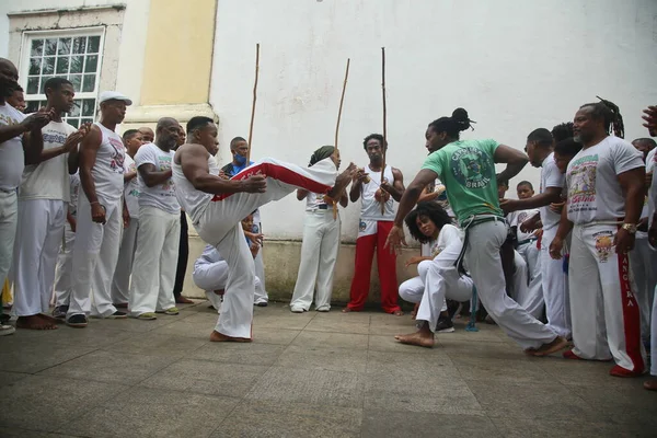 Salvador Bahia Brazílie Listopad 2021 Capoeiristas Během Představení Den Černého — Stock fotografie