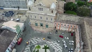 Salvador, Bahia, Brezilya - 20 Kasım 2021: Pelourinho 'daki Salvador Katedrali Bazilikası.