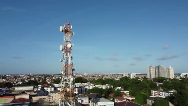 Salvador Bahia Brasil Noviembre 2021 Teléfono Móvil Torre Telecomunicaciones Barrio — Vídeo de stock