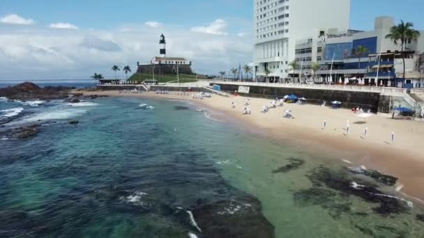 Salvador Bahia Brahba Ноября 2021 Года Вид Воздуха Форте Санто — стоковое видео
