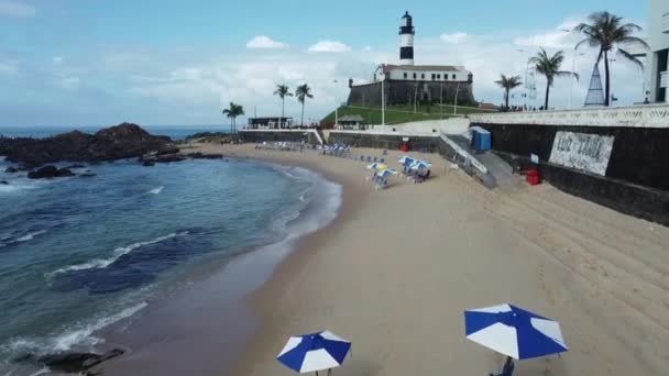 Salvador Bahia Brasil Noviembre 2021 Vista Aérea Del Forte Santo — Vídeos de Stock