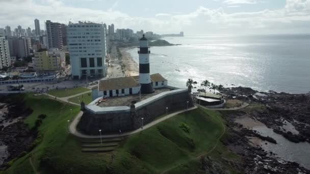 Salvador Bahia Brasil Noviembre 2021 Vista Aérea Del Forte Santo — Vídeos de Stock