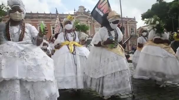 Salvador Bahia Brasil Novembro 2021 Membros Castiçais Entidades Negras Participam — Vídeo de Stock