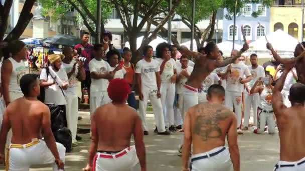 Salvador Bahia Brasil Novembro 2021 Capoeiristas Saat Tampil Historic Center — Stok Video