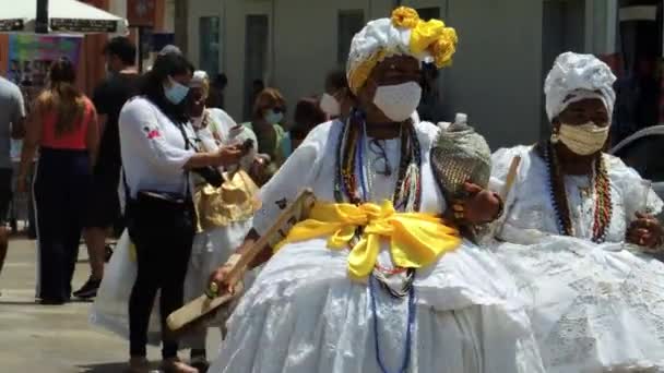 Salvador Bahia Brezilya Kasım 2021 Candomble Üyeleri Siyahi Varlıklar Salvador — Stok video