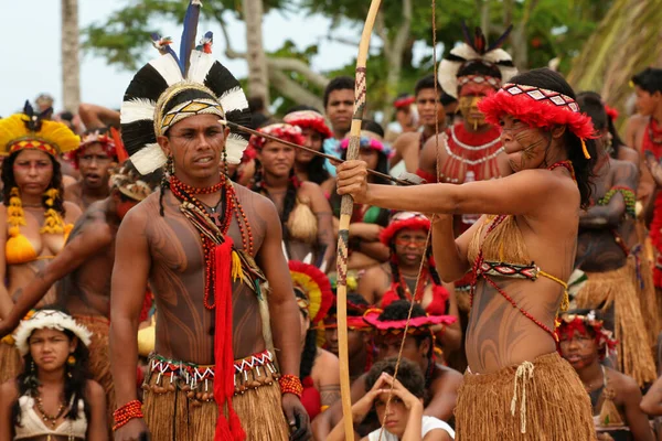 Santa Cruz Cabralia Bahia Brazilië April 2009 Inheemse Mensen Uit — Stockfoto