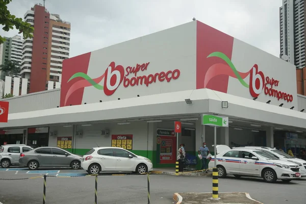 Salvador Bahia Brasil Novembro 2021 Fachada Supermercado Superbompreco Salvador — Fotografia de Stock