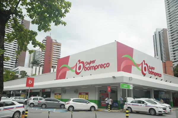 Salvador Bahia Brasil Novembro 2021 Fachada Supermercado Superbompreco Salvador — Fotografia de Stock