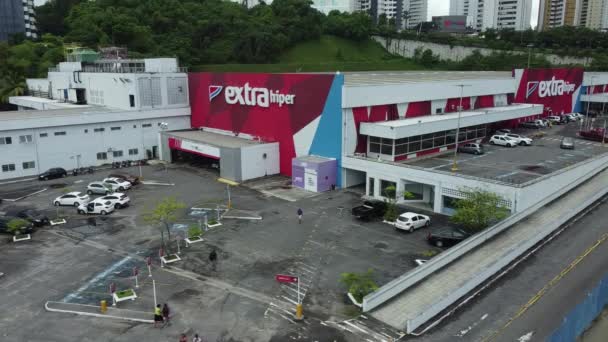 Сальвадор Баия Бразилия Ноября 2021 Года Фасад Супермаркета Extra Городе — стоковое видео