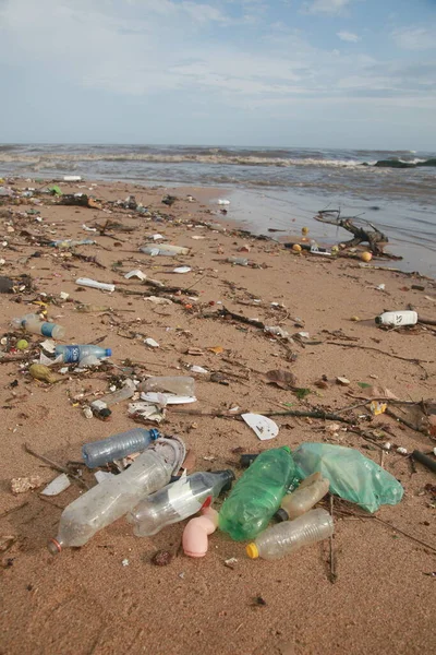 Salvador Bahia Brasil Novembro 2021 Garrafa Plástica Lixo Amontoado São — Fotografia de Stock
