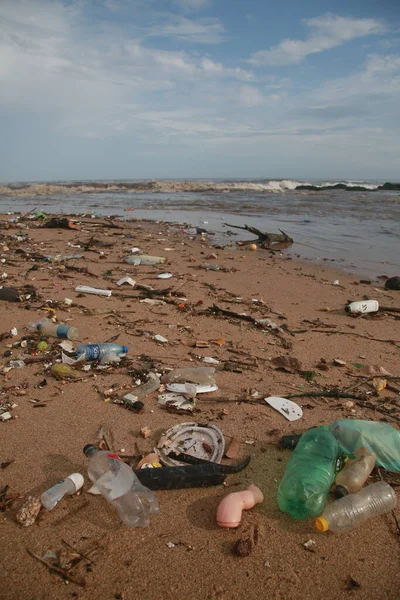 Salvador Bahia Brasil Novembro 2021 Garrafa Plástica Lixo Amontoado São — Fotografia de Stock