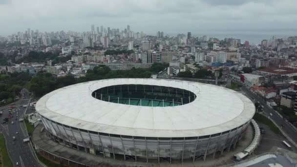 Salvador Bahia Brazil December 2021 Pemandangan Udara Stadion Sepak Bola — Stok Video