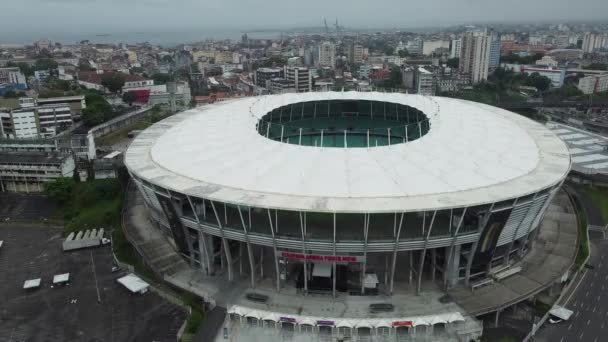 Salvador Bahia Brasil Diciembre 2021 Vista Aérea Del Estadio Fútbol — Vídeos de Stock