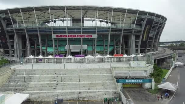 Salvador Bahia Brasil Dezembro 2021 Vista Aérea Estádio Futebol Arena — Vídeo de Stock