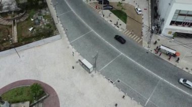 Salvador, Bahia, Brezilya - 2 Aralık 2021: Castro Alves Meydanı 'ndaki Hotel Fasano' nun havadan görünüşü.