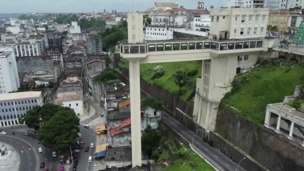 Salvador Bahia Brezilya Dezembro 2021 Yukarı Şehirle Salvador Aşağı Şehri — Stok video