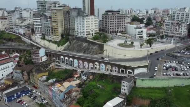 Salvador Bahia Brazylia Grudnia 2021 Widok Lotu Ptaka Plac Castro — Wideo stockowe