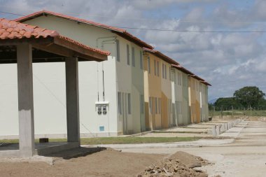 Eunapolis, Bahia, Brezilya - 3 Mart 2011: Eunapolis şehrinde Minha Casa, Minha Vida projesi için uygun fiyatlı konut inşaatı.