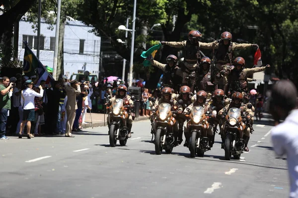 Salvador Bahia Brasilien September 2016 Mitglieder Der Bahia Militärpolizei Während — Stockfoto