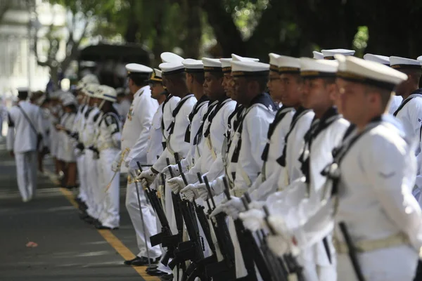 Salvador Bahia Brazil September 2014 Military Members Brazilian Navy Civic — Stock Photo, Image