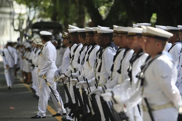 Salvador Bahia Brésilien Septembre 2014 Des Militaires Marine Brésilienne Lors — Photo