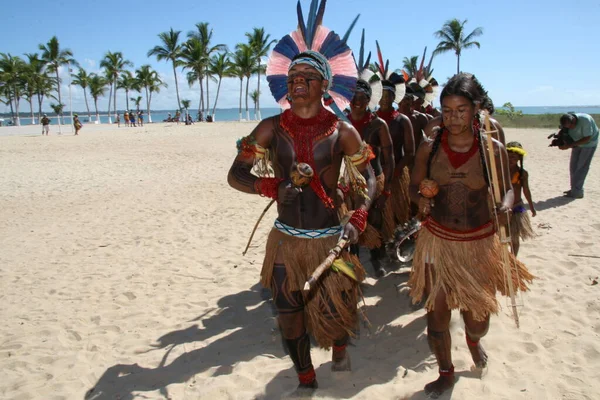 Santa Cruz Cabralia Bahia Brasile Aprile 2008 Gli Indigeni Etina — Foto Stock