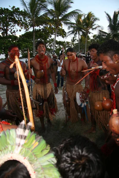 Santa Cruz Cabralia Bahia Brasile Aprile 2008 Gli Indigeni Etina — Foto Stock