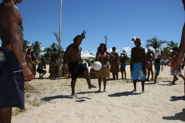 Santa Cruz Cabralia Bahia Brasil Abril 2008 Pueblos Indígenas Etnia — Foto de Stock