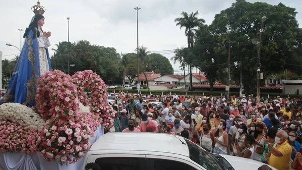 Salvador Bahia Brazílie Prosinec 2021 Věrní Slaví Den Nossa Senhora — Stock fotografie
