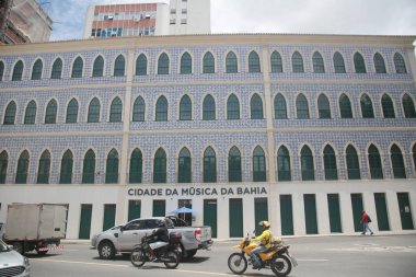 Salvador, Bahia, Brezilya - dezembro 7, 2021: Salvador şehrindeki Casa da Musica ds Bahia manzarası.