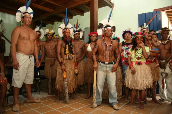 Porto Seguro Bahia Brésil Février 2008 Peuples Autochtones Etinia Pataxo — Photo