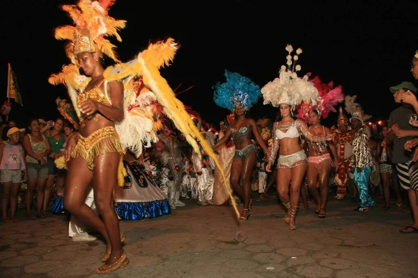 Caravelas Bahia Brazil February 2009 Irmaos Portela Samba School Parade — стокове фото