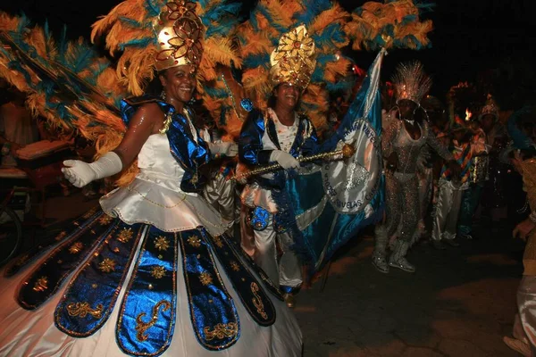 Caravelas Bahia Brazil Februari 2009 Irmaos Portela Sambas Skolparad Karnevalen — Stockfoto
