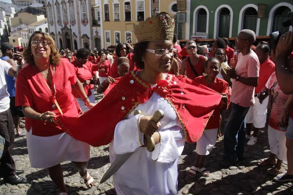 Salvador Bahia Brasil Diciembre 2015 Santa Bárbara Devotos Durante Misa — Foto de Stock
