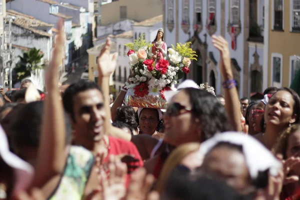 Salvador Bahia Brazílie Prosince 2015 Ruce Zvednuté Při Mši Počest — Stock fotografie